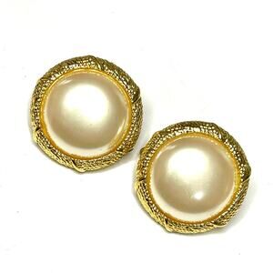 Vintage Clip Earrings Faux Pearl Button Vtg Estate Costume Jewelry Pin Lot A18
